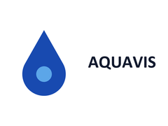 Earlier registration AQUAVIS, a near-identical blue droplet device beside a near-identical wordmark